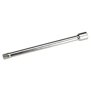 The Sealey Extension Bar 400mm 3/4"Sq Drive - S34/E400 is a shiny, metal socket wrench extension bar crafted from Chrome Vanadium steel with a square drive end, renowned for its exceptional corrosion resistance. Sealey's Premier Hand Tools quality ensures durability and reliability for any task.