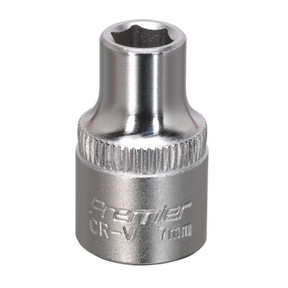 The Sealey WallDrive® Socket 7mm 3/8"Sq Drive - S3807, crafted from cold-forged Chrome Vanadium steel with a chrome finish, is designed for tightening or loosening nuts and bolts. This Premier Hand Tools product features the advanced WallDrive® socket configuration for superior performance.