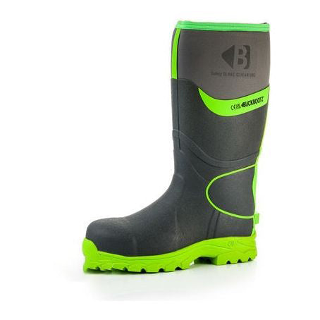 *STOCK CLEARANCE* - Buckler S5 High-Visibility Safety Wellington Boot – Grey/Green Waterproof Work Boots | BBZ8000GY/GR