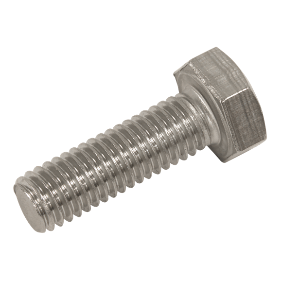 Sealey | Stainless Steel Hex Head Set Screw DIN 933 - M8 X 25 A2 - Pack of 50 - S825S