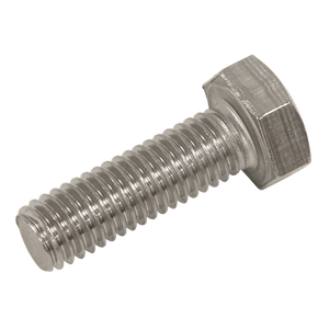 Sealey | Stainless Steel Hex Head Set Screw DIN 933 - M8 X 25 A2 - Pack of 50 - S825S