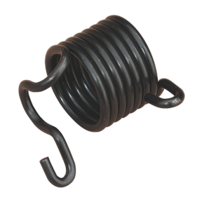 Close-up of a black coiled Retaining Spring for SA120 - SA120/21 by Sealey, with hooks on both ends.