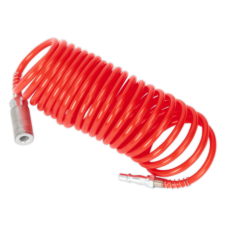 PE Coiled Air Hose 5m x Ø5mm with Couplings - SA305 - Farming Parts