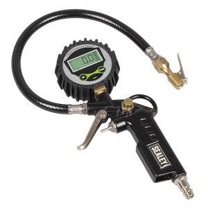 Digital Pistol Grip Tyre Inflator with Clip-On Connector - SE-SA332D