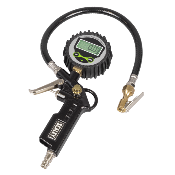 Digital Pistol Grip Tyre Inflator with Clip-On Connector - SE-SA332D