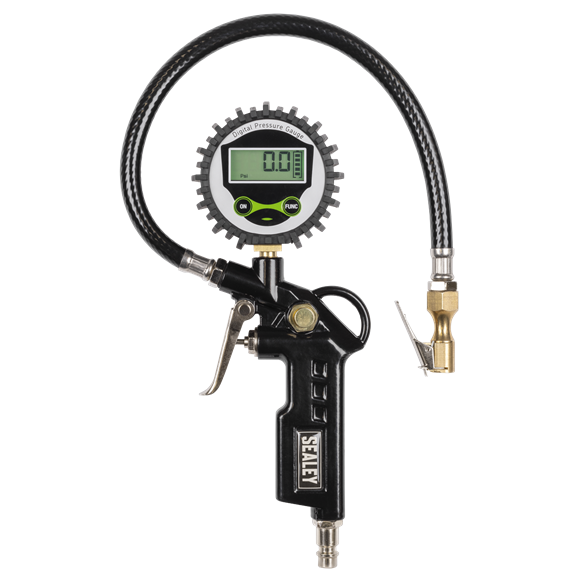 Digital Pistol Grip Tyre Inflator with Clip-On Connector - SE-SA332D
