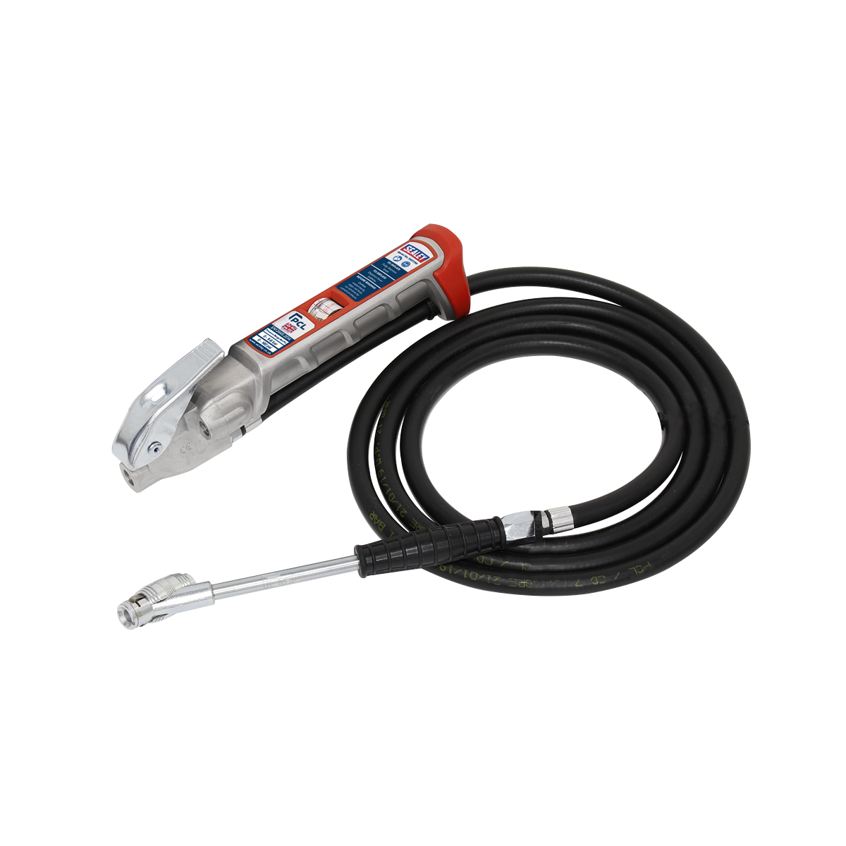 Tyre Inflator 2.5m Hose with Twin Clip-On Connector - SA37/95 - Farming Parts