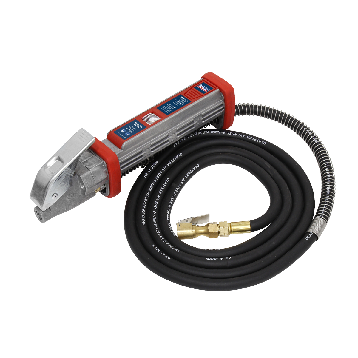 Tyre Inflator 2.7m Hose with Clip-On Connector - SA372 - Farming Parts