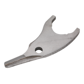 Sealey's Centre Blade for SA56 (Product Code: SA56.33) is a metal, fork-shaped mechanical part featuring a central hole and a curved, double-pronged end, specifically designed for use with SA56 Air Shears.