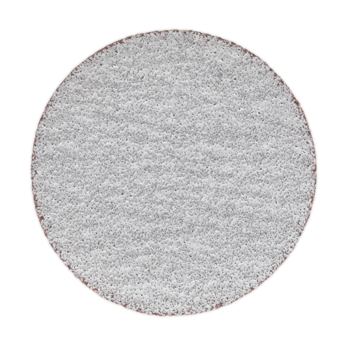 A round sanding disc from Sealey, model SA701D80G, featuring a Ø50mm size and 80 grit with a hook-and-loop textured surface and brown edges, available in a pack of 10.