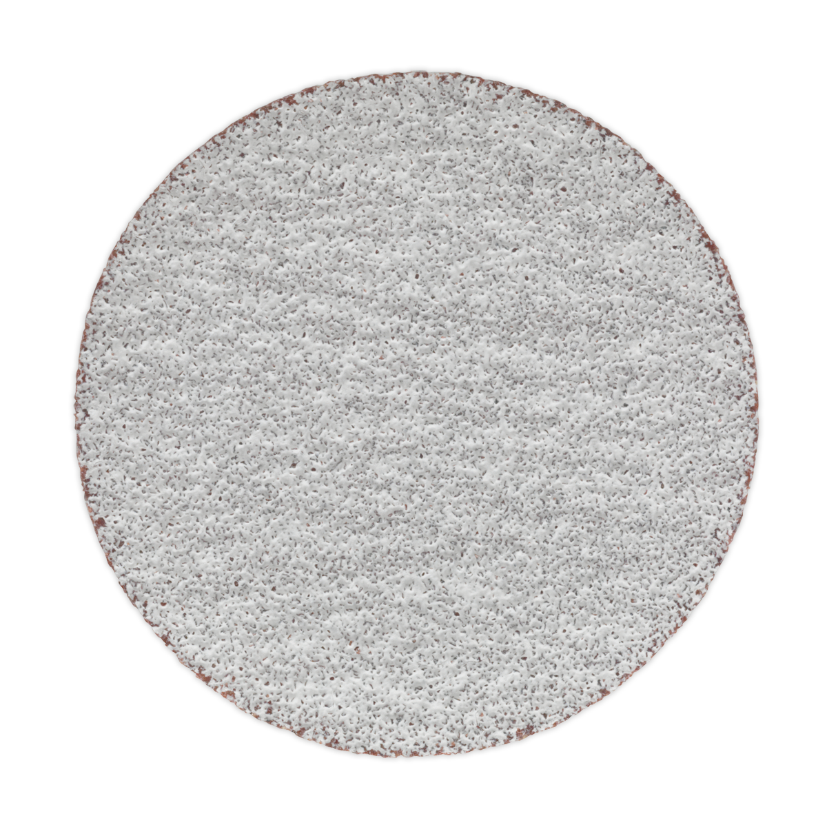 A circular section of rough, textured concrete is shown, resembling the surface of a Sealey Sanding Disc Ø75mm 120Grit Pack of 10 - SA722D120G.