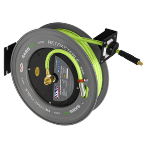 20m Retractable High-Visibility PVC Air Hose with Steel Reel 10mm ID - SE-SA85HV