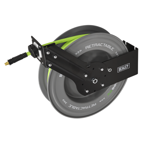 20m Retractable High-Visibility PVC Air Hose with Steel Reel 10mm ID - SE-SA85HV
