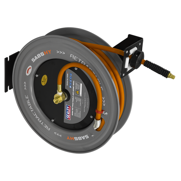 20m Retractable High-Visibility Hybrid Air Hose with Steel Reel 10mm ID - SE-SA85HY