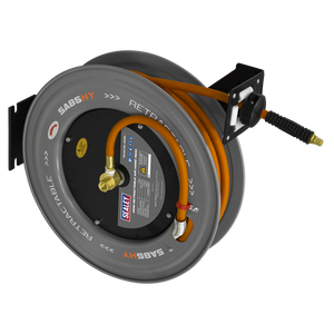 20m Retractable High-Visibility Hybrid Air Hose with Steel Reel 10mm ID - SE-SA85HY