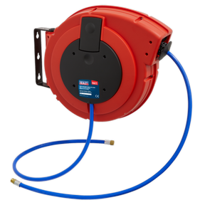 Retractable Air Hose Reel HD Mechanism 15m Ø8mm ID - PU Hose - SA894 - Farming Parts