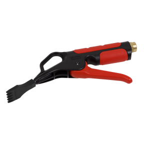 The Sealey Curtain Air Blow Gun (model SA9252) with a 1/4" BSP air inlet, offers an ergonomic grip and trigger designed for high-pressure water spraying tasks, supporting a maximum operating pressure of 140psi.