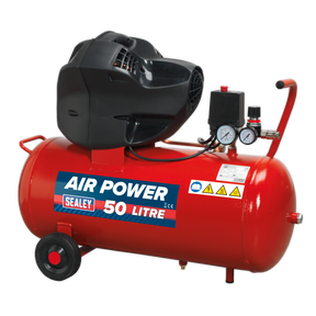 Air Compressor 50L V-Twin Direct Drive 3hp Oil Free - SAC05030F - Farming Parts