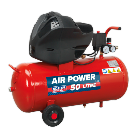 Air Compressor 50L V-Twin Direct Drive 3hp Oil Free - SAC05030F - Farming Parts