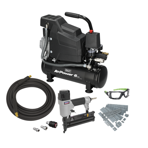 Air Compressor/Air Nail/Staple Gun Kit - SE-SAC0620AKIT