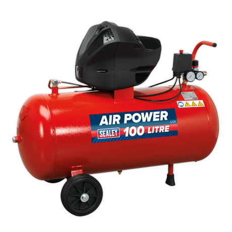 Air Compressor 100L V-Twin Direct Drive 3hp Oil Free - SAC10030F - Farming Parts