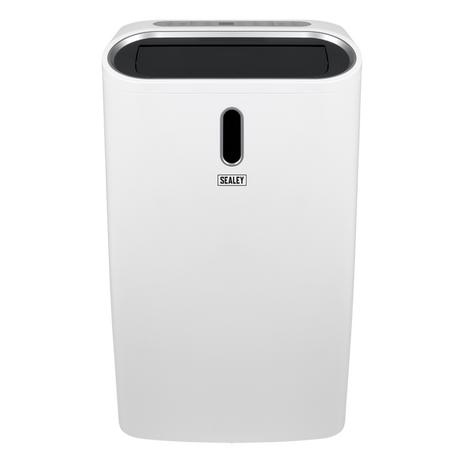 A white Sealey portable air conditioner or dehumidifier shown from the front against a plain white background.