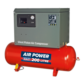 Air Compressor 200L Belt Drive 3hp with Cast Cylinders Low Noise - SAC2203BLN - Farming Parts