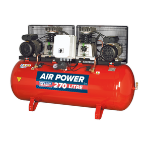 Air Compressor 270L Belt Drive 2 x 3hp with Cast Cylinders - SAC2276B - Farming Parts