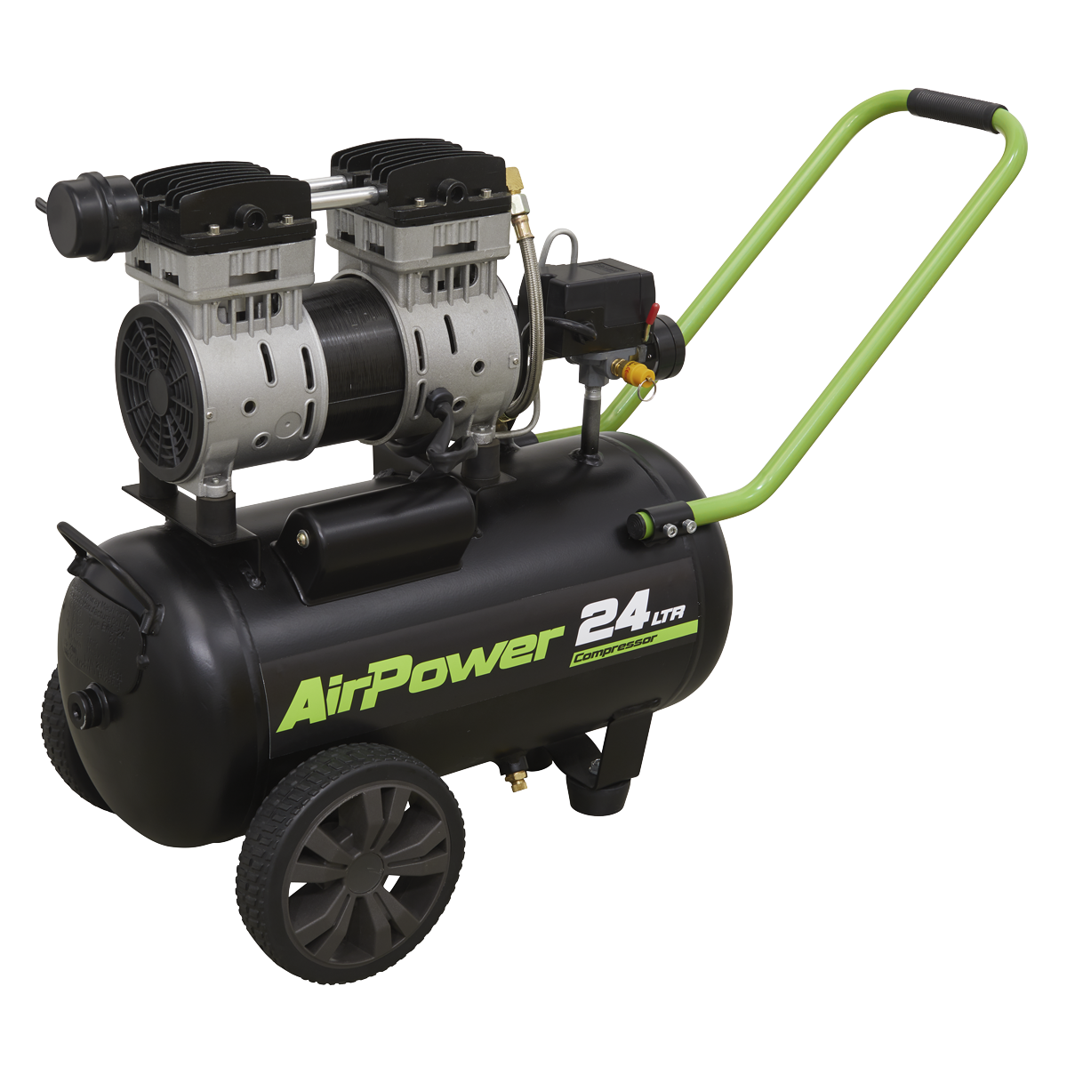 Low Noise Air Compressor 24L Direct Drive 1hp - SAC2410S - Farming Parts