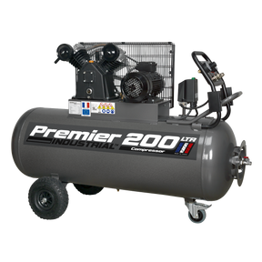 Air Compressor 200L Belt Drive 3hp with Front Control Panel 415V 3ph - SAC3203B3PH - Farming Parts