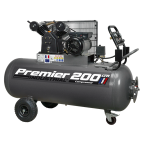Air Compressor 200L Belt Drive 3hp with Front Control Panel - SAC3203B - Farming Parts