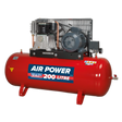 Air Compressor 200L Belt Drive 5.5hp 3ph 2-Stage with Cast Cylinders - SAC42055B - Farming Parts