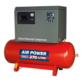 Air Compressor 270L Belt Drive 5.5hp 3ph 2-Stage with Cast Cylinders Low Noise - SAC42755BLN - Farming Parts