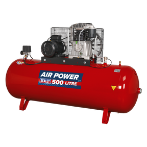 Air Compressor 500L Belt Drive 7.5hp 3ph 2-Stage with Cast Cylinders - SAC55075B - Farming Parts