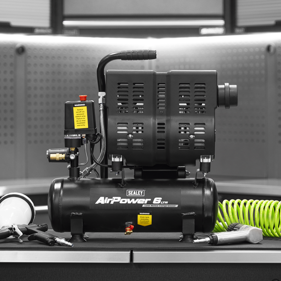 6L Oil Free Low Noise Direct Drive Air Compressor 1hp - SE-SAC6000S
