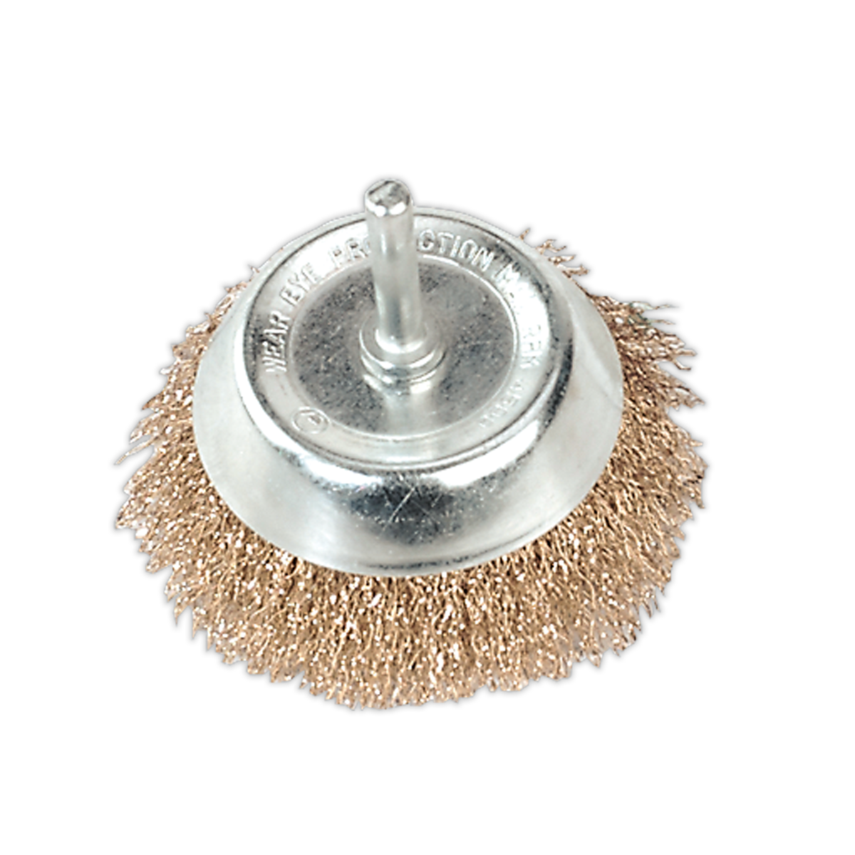 The Sealey Wire Cup Brush Ø75mm with 6mm Shaft (SCB75) is designed for use with power drills and features densely packed crimped brassed steel filaments around its perimeter for enhanced cleaning power.