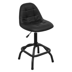 Workshop Stool Pneumatic with Adjustable Height Swivel Seat & Back Rest - SCR01B - Farming Parts