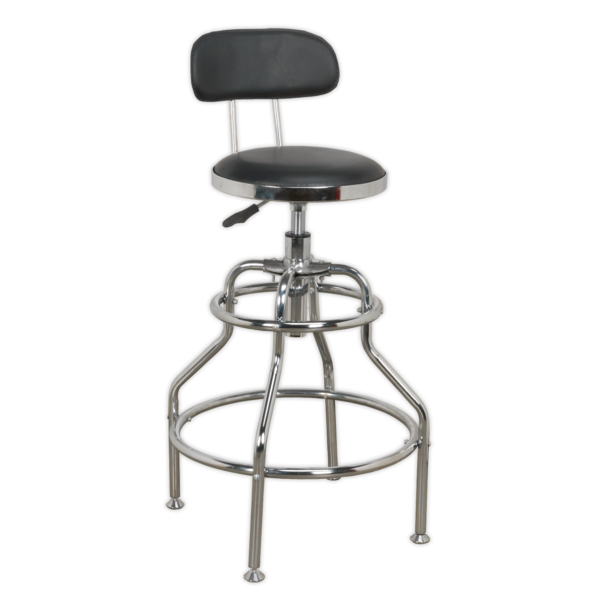 Workshop Stool Pneumatic with Adjustable Height Swivel Seat & Back Rest - SCR14 - Farming Parts