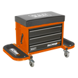 Mechanic's Utility Seat & Toolbox - Orange - SCR18O - Farming Parts