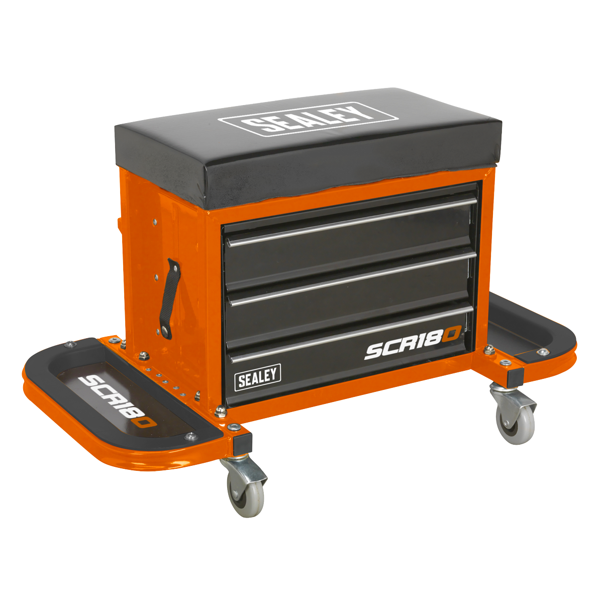 Mechanic's Utility Seat & Toolbox - Orange - SCR18O - Farming Parts