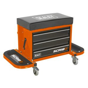 Mechanic's Utility Seat & Toolbox - Orange - SCR18O - Farming Parts