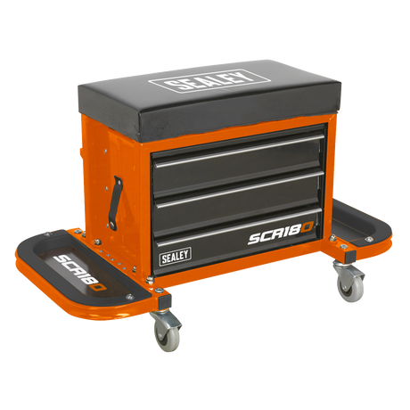 Mechanic's Utility Seat & Toolbox - Orange - SCR18O - Farming Parts