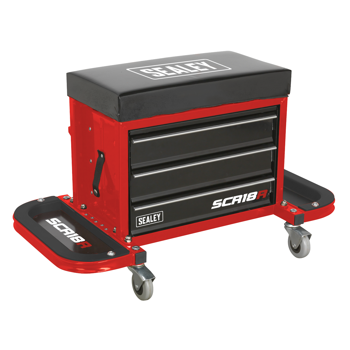 Mechanic's Utility Seat & Toolbox - Red - SCR18R - Farming Parts