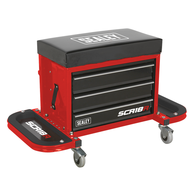 Mechanic's Utility Seat & Toolbox - Red - SCR18R - Farming Parts