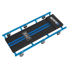 36" Deluxe American-Style Creeper with Steel Frame & 6 Wheels - Blue - SCR75B - Farming Parts