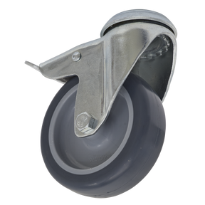 Castor Wheel Bolt Hole Swivel with Total Lock Ø75mm - SCW275SBL - Farming Parts