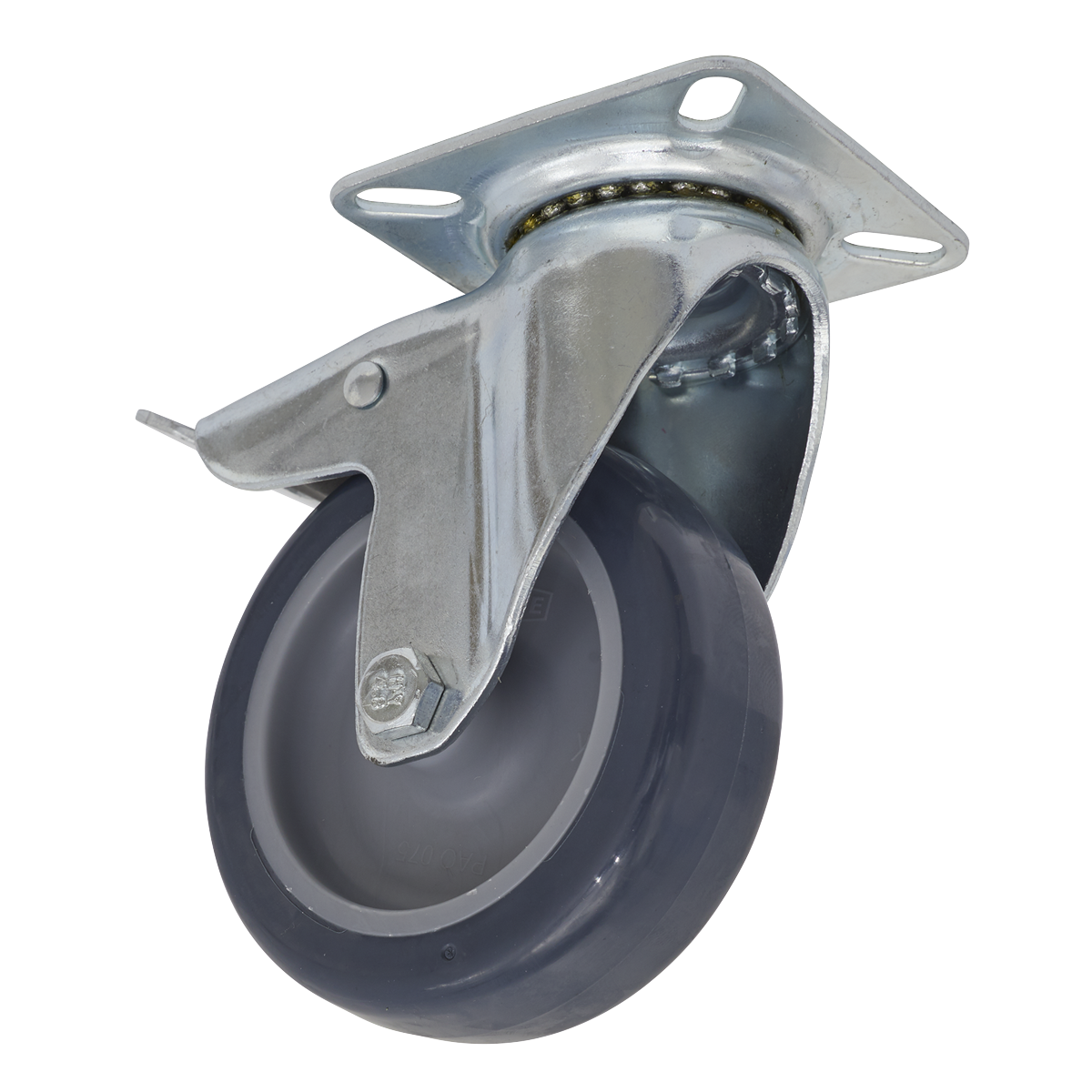 Castor Wheel Swivel Plate with Total Lock Ø75mm - SCW275SPL - Farming Parts