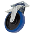 Heavy-Duty Blue Elastic Rubber Swivel Castor Wheel With Total Lock Ø100mm - Trade - SCW3100SPLEM - Farming Parts