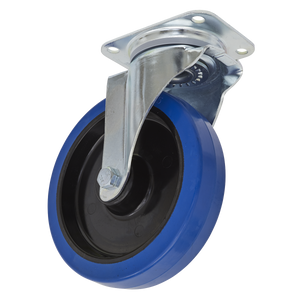 The Sealey Castor Wheel Swivel Plate Ø200mm - SCW3200SP is engineered for mobility and support in various applications. This swivel caster features a non-marking polyamide wheel, a metal mounting plate, and boasts an extra-heavy-duty load capacity of 400kg for reliable and durable performance.