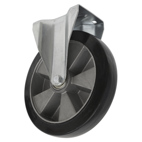 Heavy-Duty Rubber Castor Wheel Fixed Plate Ø152mm - Trade - SCW5152FPEM - Farming Parts